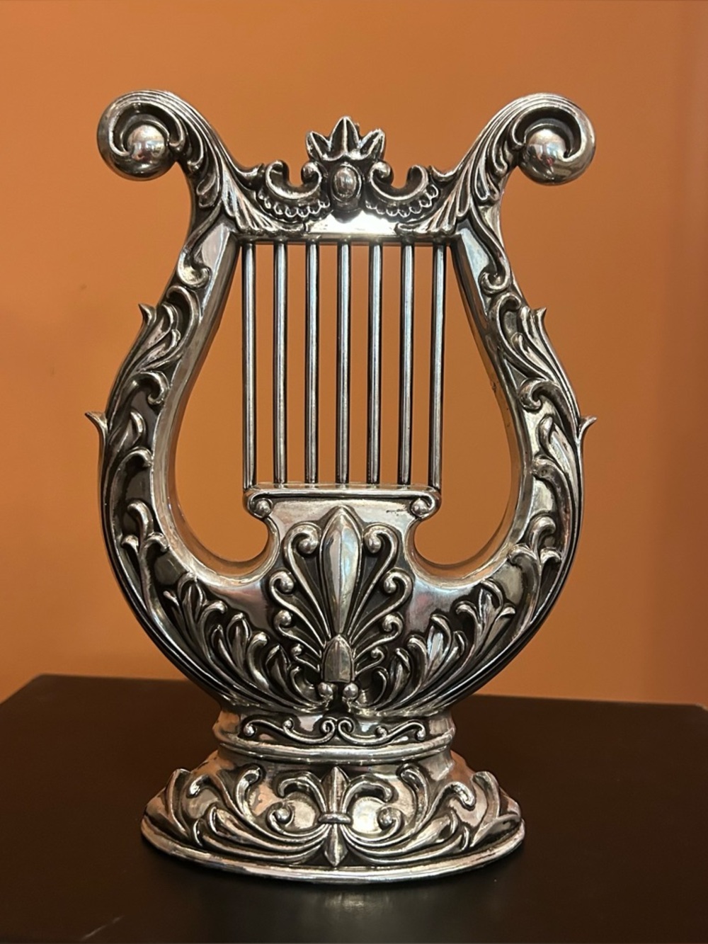 Lyre Harp - VTG Gothic Style decor piece designed in the shape of French Harp
